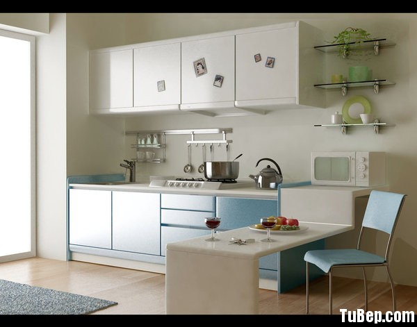 Laminate xanh dương kết hợp màu trắng Tủ bếp Laminate TBT0294