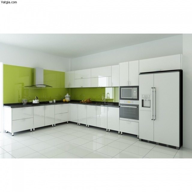 eaz1381716916 Tủ bếp Acrylic màu trắng chữ L TBT0666