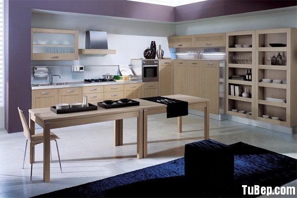 modern kitchen cabinets 4 Tủ bếp gỗ Laminate chữ L màu vân gỗ nhạt    TBB667