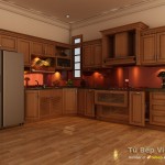Tủ bếp gỗ xoan đào – TBN004