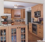 Tủ bếp Acrylic màu tím chữ U TBT0731