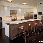 Tủ bếp gỗ MDF Acrylic + bàn Bar – TBB424