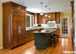 Tủ bếp gỗ tự nhiên Xoan đào – TBB324