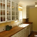 Tủ bếp gỗ tự nhiên Sồi sơn men – TBB341