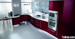Tủ bếp Acrylic màu hồng chữ L TBT0530