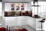 Tủ bếp Acrylic trắng chữ L TBT0736