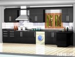Tủ bếp Acrylic màu đen chữ L TBT0641