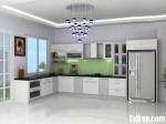 Tủ bếp Acrylic màu trắng chữ L TBT0740