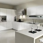 Tủ bếp Acrylic màu trắng chữ U   TBB674