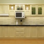 Tủ bếp gỗ Sồi tự nhiên sơn men màu trắng kem chữ I   TBB0844