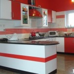 Tủ bếp Laminate trắng đỏ   TBB0846