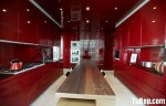 Tủ bếp Acrylic màu đỏ, chữ I song song – TBB 1116