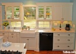 Tủ bếp gỗ tự nhiên sơn men trắng – TBB1354