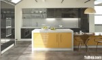 Tủ bếp Acrylic nổi bật với tông màu đối lập – TBN1606