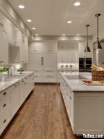 Tủ bếp gỗ Sồi sơn trắng cao cấp – TBN2219