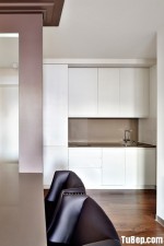Tủ bếp Acrylic màu trắng chữ I nhỏ gọn – TBN2525