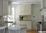 Tủ bếp Sồi sơn trắng chữ I ,L có đảo bán cổ điển – TBN3139
