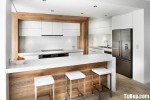 Tủ bếp Tần bì tự nhiên thiết kế hiện đại chữ I có đảo – TBN3288
