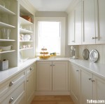 Tủ bếp Sồi Mỹ sơn men trắng chữ U cho bếp nhỏ – TBN3468