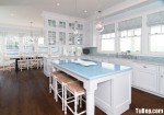 Tủ bếp Sồi trắng chữ L thiết kế cổ điển nữ tính cho bếp nhà vườn – TBN3716