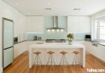 Tủ bếp gỗ công nghiệp Acrylic màu trắng bóng gương hiện đại – TBB 2059