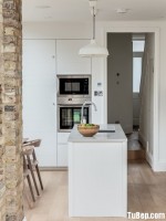 Tủ bếp Melamine màu trắng hiện đại nhỏ xinh cho căn bếp – TBN3934