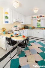 Tủ bếp Sồi sơn trắng trang nhã chữ L – TBN4095