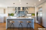 Tủ bếp Melamine cao cấp màu xám đồng nhạt – TBN4252