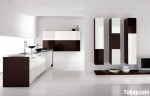 Tủ bếp Acrylic bóng gương hiện đại với thiết kế phẳng – TBN4408