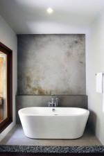 Phòng tắm đẹp thu hút với chất liệu bê tông