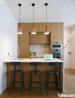 Tủ bếp gỗ Laminate giả vân gỗ chữ I phù hợp với không gian bếp nhỏ – TBT1902