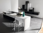 Tủ bếp Melamine cá tính tông màu trắng đen kết hợp – TBN4526