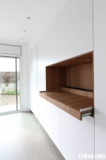 Tủ bếp Melamine màu trắng thiết kế tối giản – TBN4635