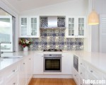 Tủ bếp Sồi sơn trắng sang trọng quý phái – TBN4919