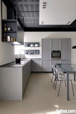 Tủ bếp Acrylic tông màu xám ghi sang trọng – TBN4710
