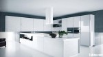 Tủ bếp Acrylic bóng gương màu trắng xám tinh tế – TBN4761
