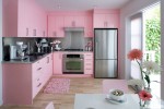 Tủ bếp Laminate màu hồng dễ thương– TBN4768