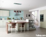 Tủ bếp chất liệu Sồi sơn men kết hợp bàn đảo xinh – TBN5066