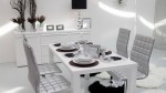 Phòng ăn với 2 màu trắng và đen đơn giản mà thanh lịch