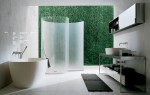 Phòng tắm mát mắt với gam màu xanh lá cây