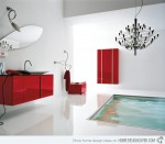 Phòng tắm đầy đam mê với sắc đỏ