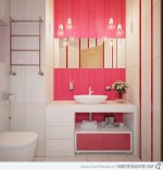 Phòng tắm nữ tính với gam màu hồng