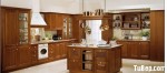 Tủ bếp gỗ Sôì chữ L màu vân gỗ thiết kế bán cổ điển nổi bật – TBT2654