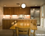 Tủ bếp gỗ Laminate thiết kế đơn giản với tông màu vân gỗ – TBT273
