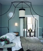 Phòng ngủ tuyệt đẹp khi phối hợp hai tông màu xanh và xám
