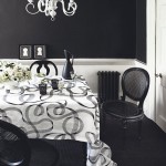Thiết kế phòng ăn truyền thống đẹp với hai gam màu đen trắng