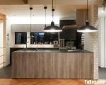 Tủ bếp gỗ Laminate thiết kế mới lạ với chữ I – TBT3010