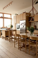 Cách bài trí đồ nội thất bằng gỗ cho phòng bếp hiện đại