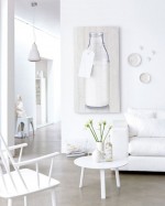 Phòng khách màu trắng đẹp nhẹ nhàng và thanh khiết
