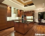 Tủ bếp chất liệu Veneer giả vân gỗ đẹp nhất – TBN6677